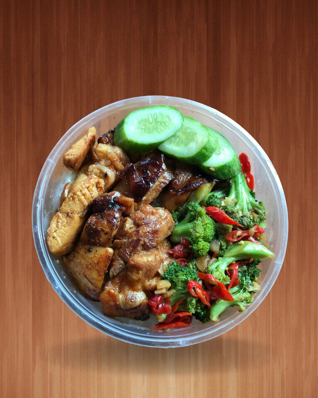 Ayam Geprek with rice and vegetables