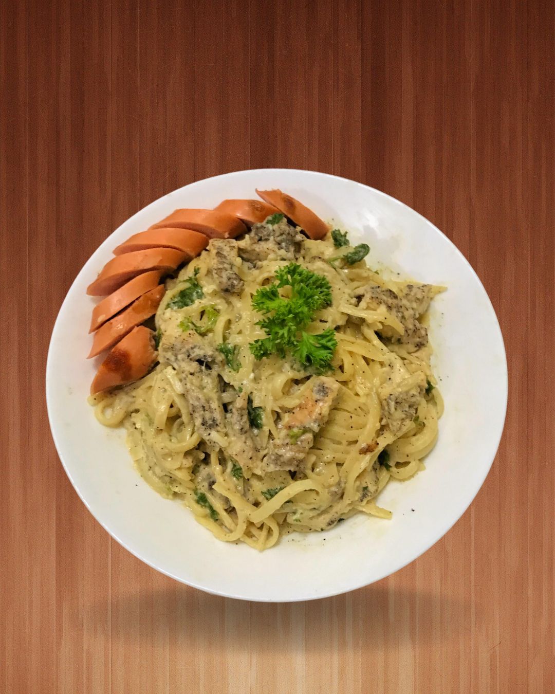 Ayam Geprek with rice and vegetables